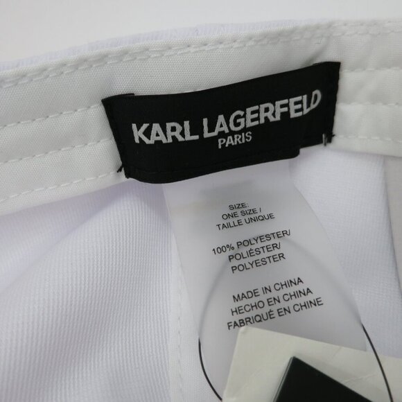 NWT Karl Lagerfeld Paris Women/Men Cate Pins Baseball Cap in White $58.00 - Picture 15 of 16